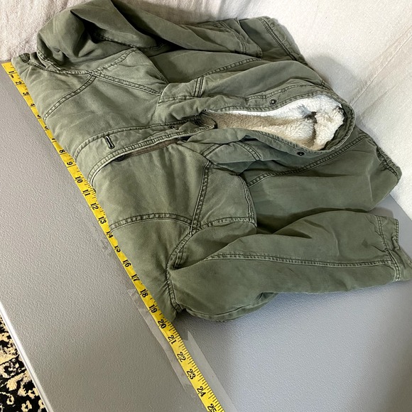 Abercrombie & Fitch Womens Hooded Utility Coat Size M Sherpa Lined Y2K Jacket - Picture 10 of 12